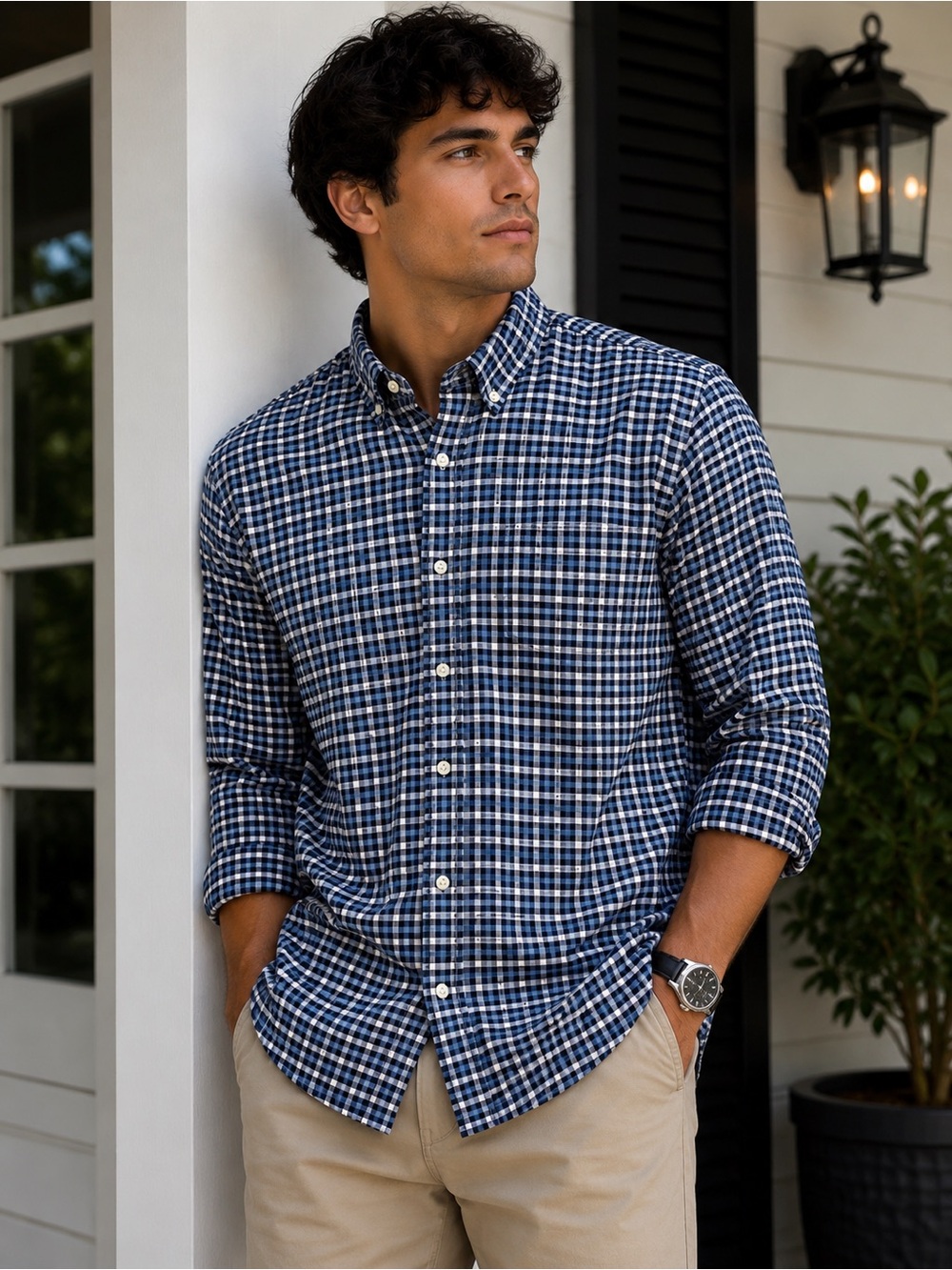 GAP Men's Plaid Button Down Long Sleeve Shirt Size XL